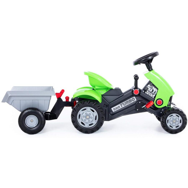 Каталка-трактор с педалями Полесье Turbo-2 с полуприцепом 52742
