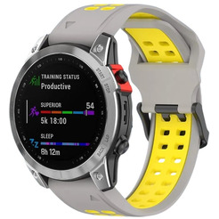 Ремешок Bingo Double Holes для часов 26мм (серый с желтым)