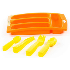 Детская посуда Полесье "Лоток с приборами "Алиса" на 4 персоны