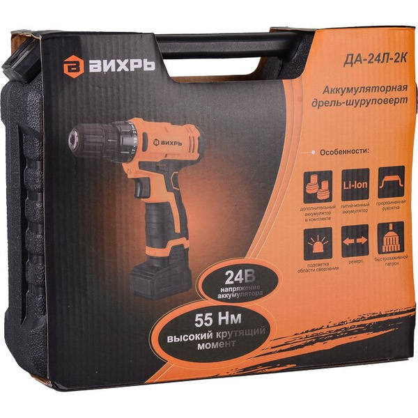 Дрель-шуруповерт Вихрь ДА-24Л-2К (72/14/18)