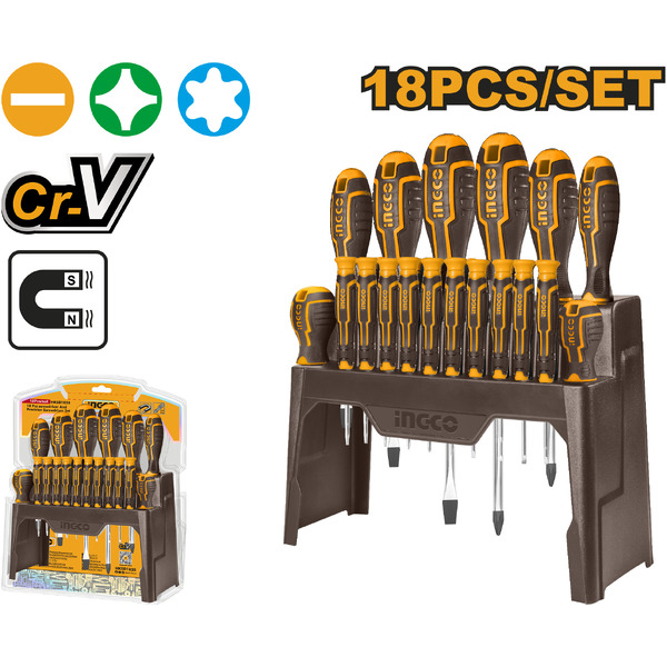 Набор отверток INGCO HKSD1828 (18 предметов)