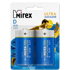 Батарейка Mirex Ultra Alkaline D (LR20) 2 шт LR20-E2