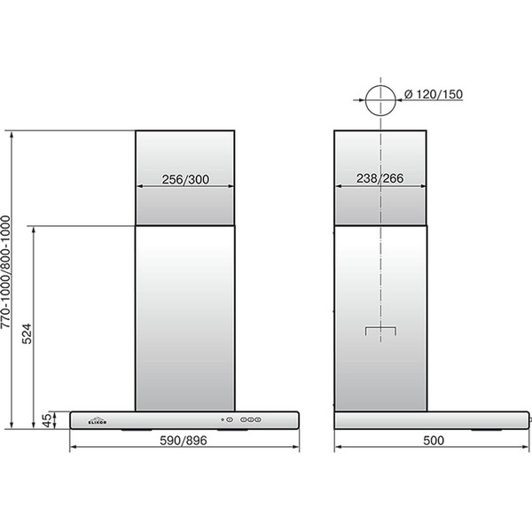 Вытяжка Elikor Квадра 90П-650-К3Д 943863 (антрацит)