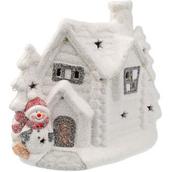 Керамическая фигурка NEON-NIGHT Домик со снеговиком 505-007
