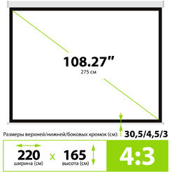 Проекционный экран CACTUS MotoExpert 220x213 CS-PSME-220x165-WT