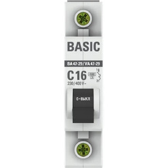 Выключатель автоматический EKF Basic ВА 47-29 1P 16А (C) 4,5кА