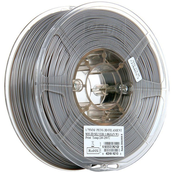 Пластиковая нить ESUN PETG 1,75 мм, 1кг, solid silver