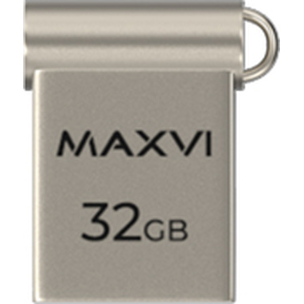 USB флеш Maxvi MM 32GB FD32GBUSB20C10MM (серебристый)