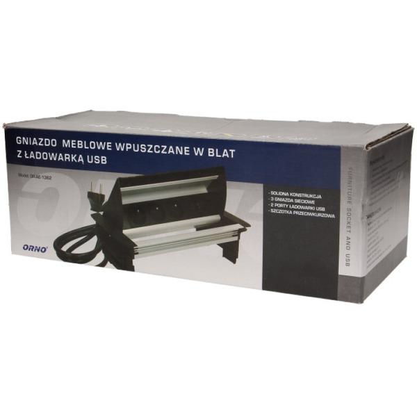 Блок розеточный Orno OR-AE-1362-B.AL-FR 1,8 м