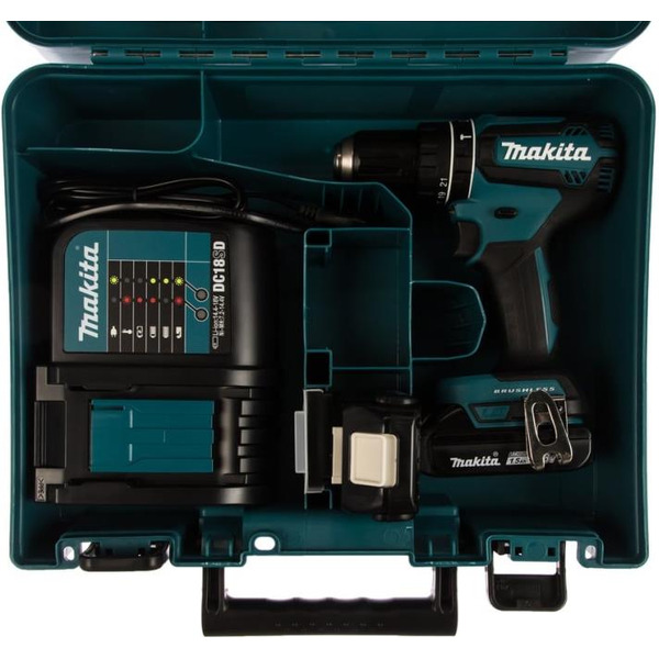 Дрель-шуруповерт Makita DHP485SYE (с 2-мя АКБ, кейс)