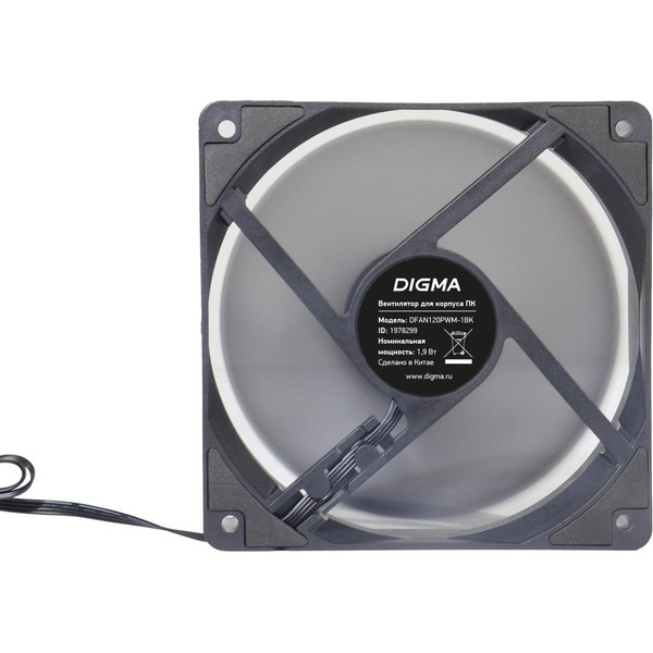 Вентилятор для корпуса Digma DFAN120PWM-1BK