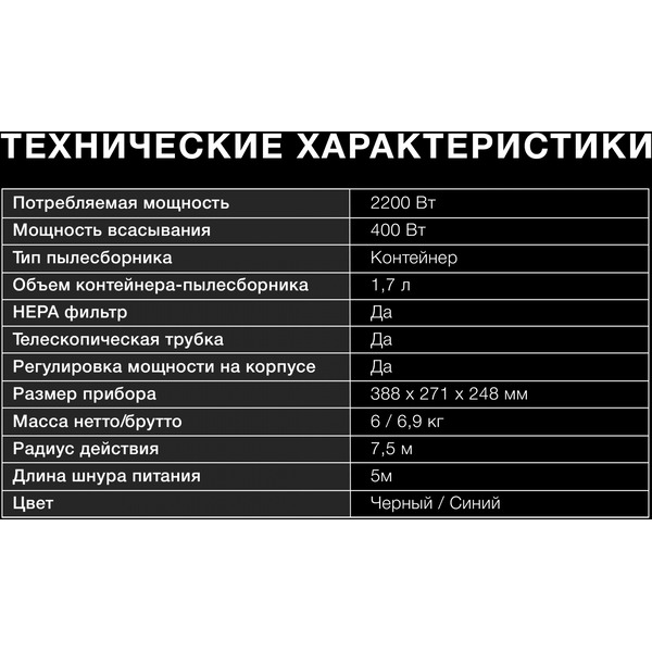 Пылесос Hyundai HYV-C2530