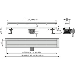 Трап для душа Alcadrain APZ13-Double9-650