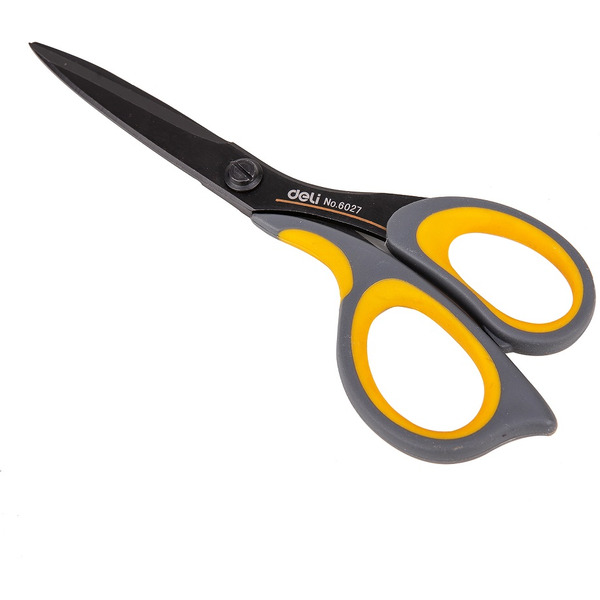 Ножницы с прорезиненной ручкой DELI 6027 (175мм)