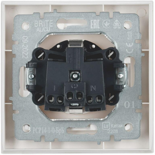 Розетка IEK Brite РСР14-1-0-БрБ