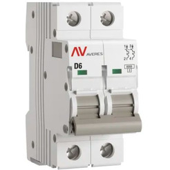 Выключатель автоматический EKF Averes AV-6 2P 6A (D) 6kA