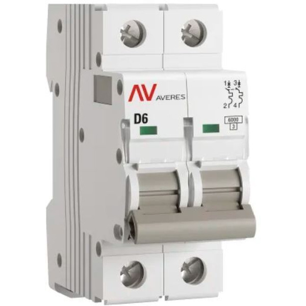 Выключатель автоматический EKF Averes AV-6 2P 6A (D) 6kA