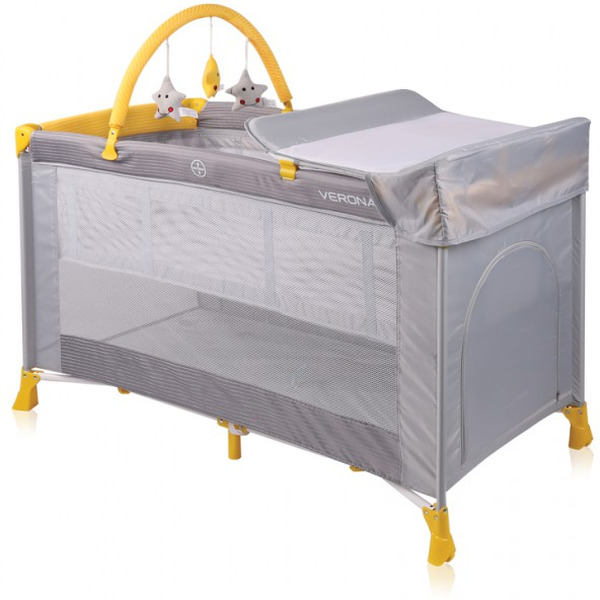 Манеж-кровать LORELLI Verona 2 Plus (серый/желтый)