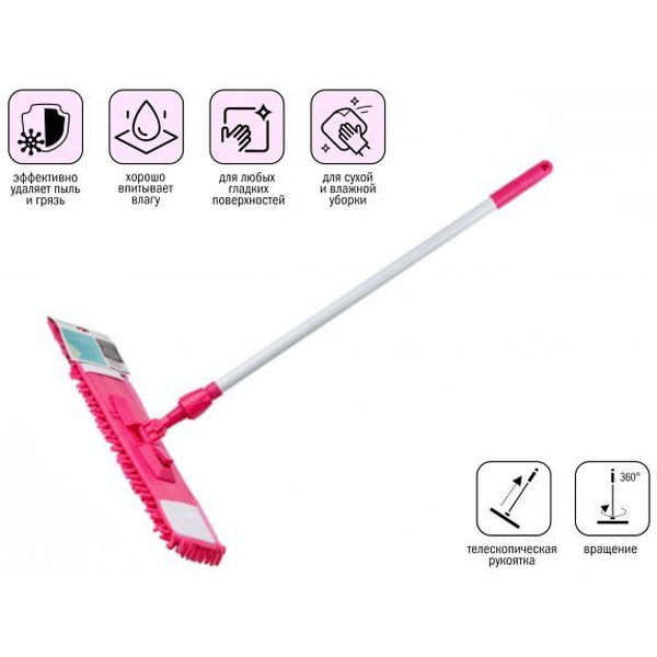 Швабра Perfecto Linea 43-401018 (розовый)