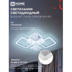 Светильник светодиодный IN HOME ELEGANT SPACE-120RGB-WH-BG (4690612062327)