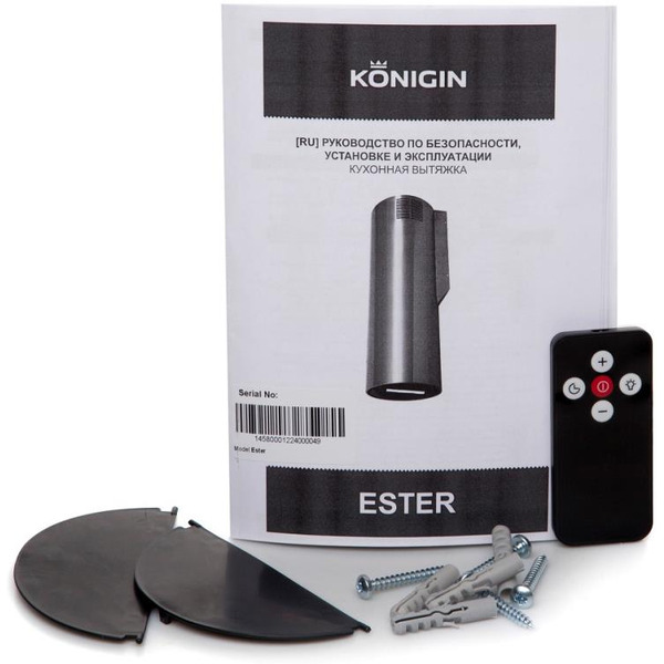 Кухонная вытяжка Konigin Ester 31 (черный/черное стекло)