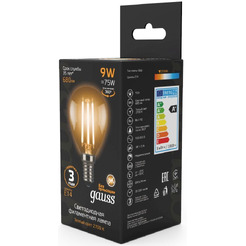 Светодиодная лампочка Gauss Filament Globe E14 9 Вт 2700 К 105801109 (10 шт)