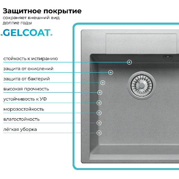 Кухонная мойка Polygran Argo 460 (серый)