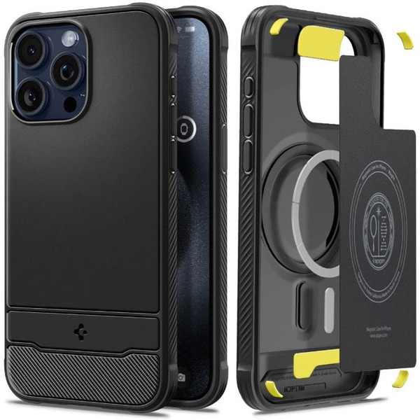 Чехол для телефона Spigen Rugged Armor (MagFit) для iPhone 15 Pro Max ACS06561 (черный)