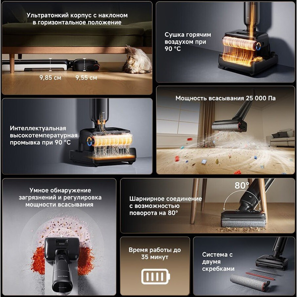 Вертикальный моющий пылесос Dreame G12S Pro Wet and Dry Vacuum HHR32A