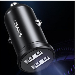 Автомобильное зарядное USAMS US-CC114 C20 2.4A Dual USB CC114TC01 (черный)
