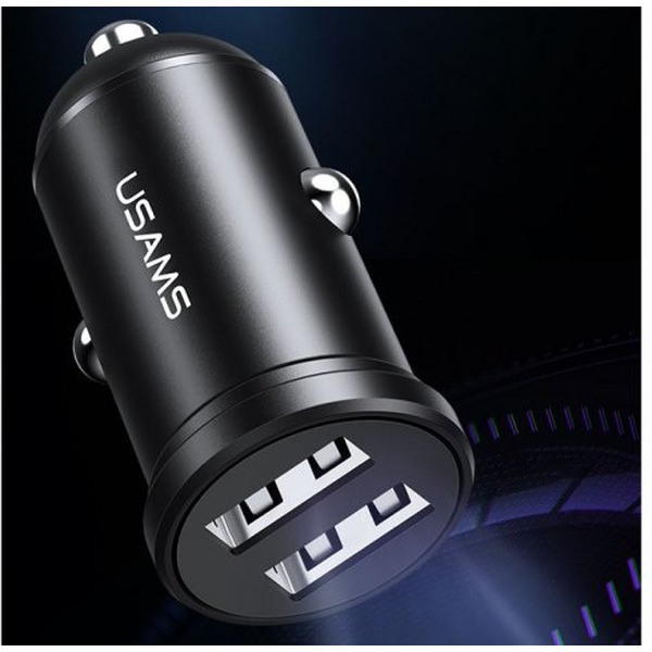 Автомобильное зарядное USAMS US-CC114 C20 2.4A Dual USB CC114TC01 (черный)