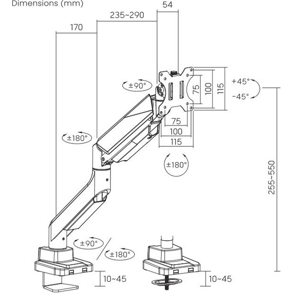 Кронштейн для монитора Ultramounts UM717
