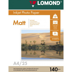 Фотобумага Lomond Матовая А4 140 г/кв.м. 25 листов (0102073)