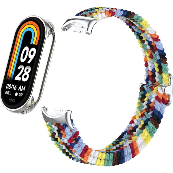 Ремешок Bingo Braided для Xiaomi Mi Band 8 (радуга светлая)