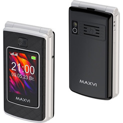 Кнопочный телефон Maxvi E28 + ЗУ WC-112 (черный)