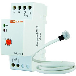 Фотореле TDM ФРЛ-11 2-100лк 20А DIN-рейка (с датчиком IP65) SQ0324-0019