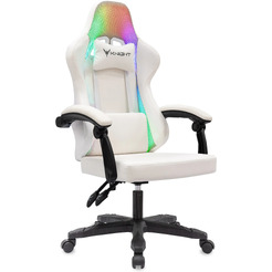 Кресло игровое Knight Wolf RGB (белый)