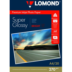 Фотобумага Lomond Суперглянцевая A4 270 г/кв.м. 20 листов (1106100)
