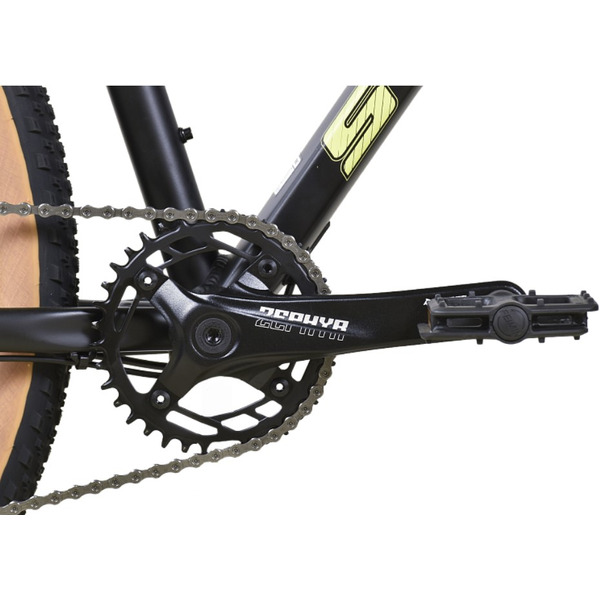 Велосипед Stark Router 27.4 HD р. 20 2025 (черный матовый/оливково-желтый)