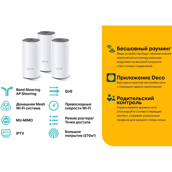 Wi-Fi роутер TP-Link Deco E4 (3-pack)