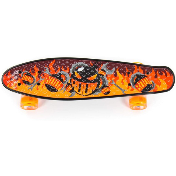Доска роликовая Полесье 89601 (56 см) с наклейкой и оранжевыми колёсами