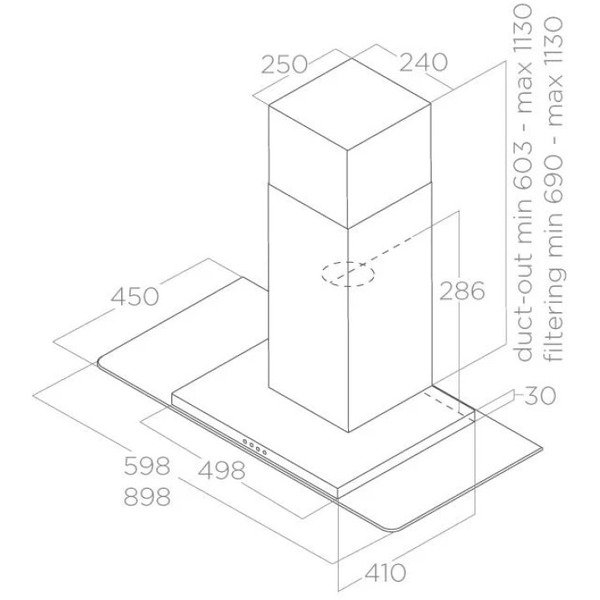 Кухонная вытяжка Elica Flat Glass IX/A/90