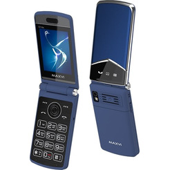 Кнопочный телефон Maxvi E11ds (синий/серебристый)