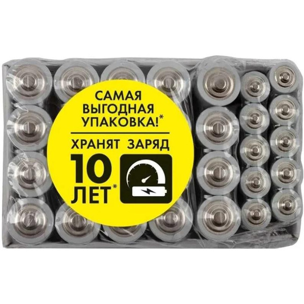 Батарейки SONNEN 30 (20+10) шт, Alkaline, AA+ААА (LR6+LR03), в коробке
