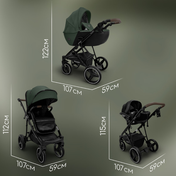 Коляска Bubago Savella 3в1 (изумрудный)