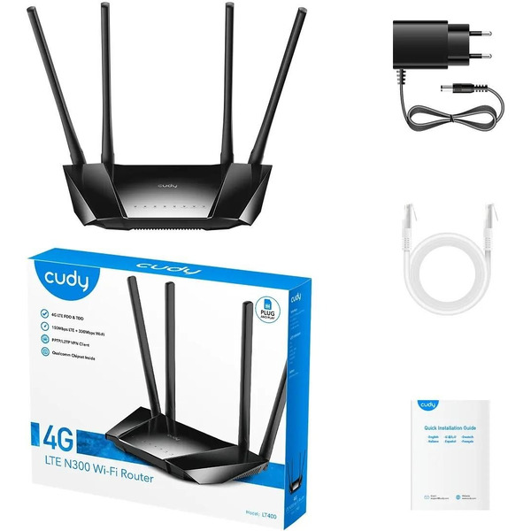 Роутер CUDY LT400 (N300 Wi-Fi 4G LTE Cat4 Router)