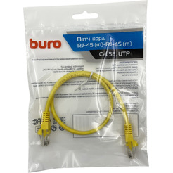 Патч-корд Buro UTP-5E-0,5M-Y