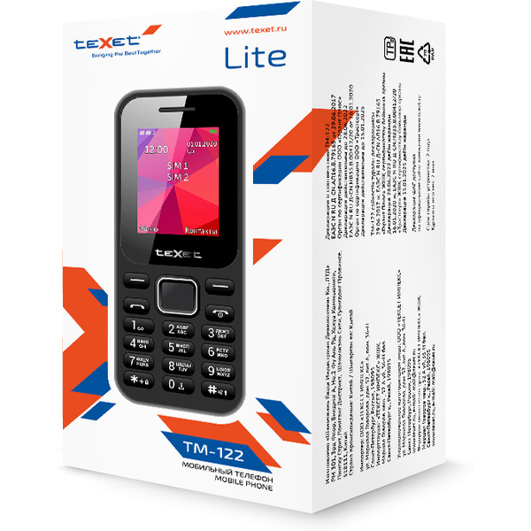 Телефон GSM Texet TM-122 (черный)