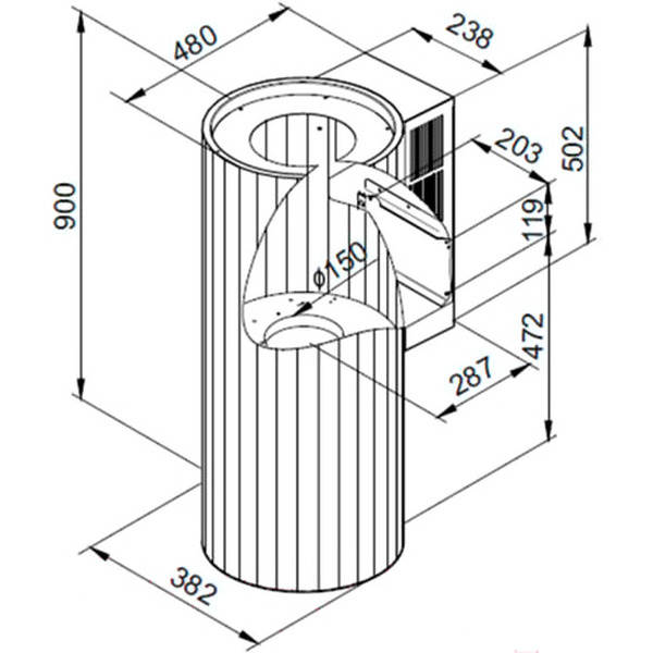 Кухонная вытяжка MAUNFELD Adelaide 39 Wall (черный)