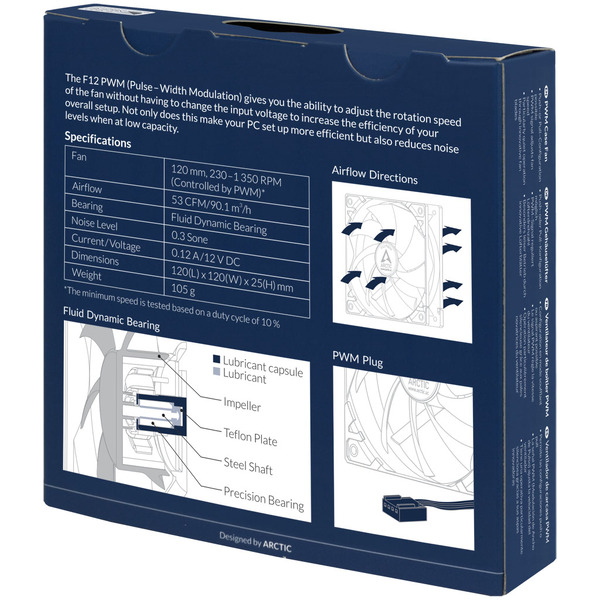 Вентилятор для корпуса Arctic Cooling F12 PWM AFACO-120P2-GBA01
